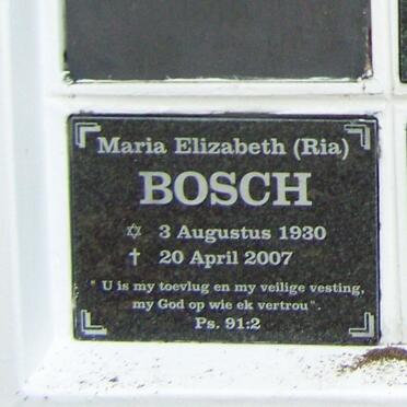 BOSCH Maria Elizabeth 1930-2007