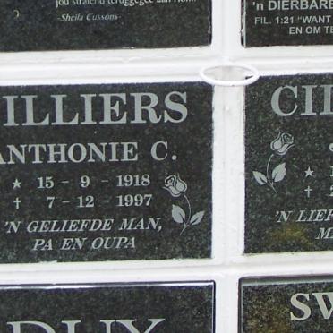 CILLIERS Anthonie C. 1918-1997 &amp; Janet 1918-2002