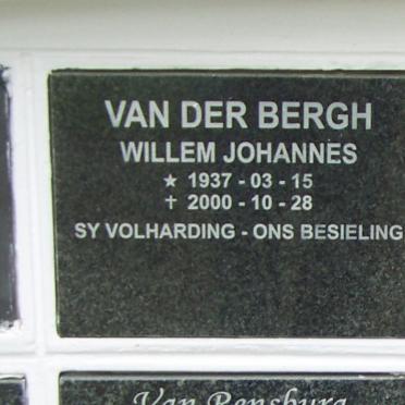BERGH Willem Johannes, van der 1937-2000
