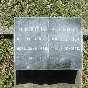 BOTHA M.C. 1879-1965 &amp; A.J. BOTHA 1884-1932