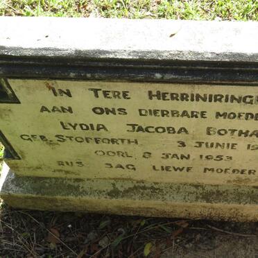 BOTHA Lydia Jacoba nee STOPFORTH 1907-1953