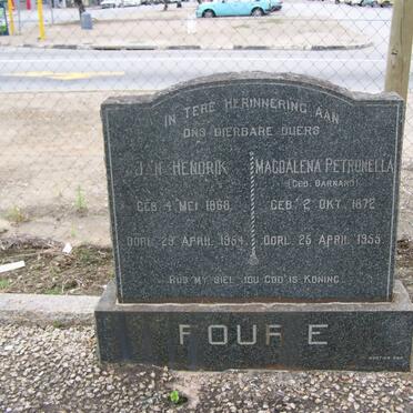 FOURIE Jan Hendrik 1869-1954 &amp; Magdalena Petronella BARNARD 1872-1955