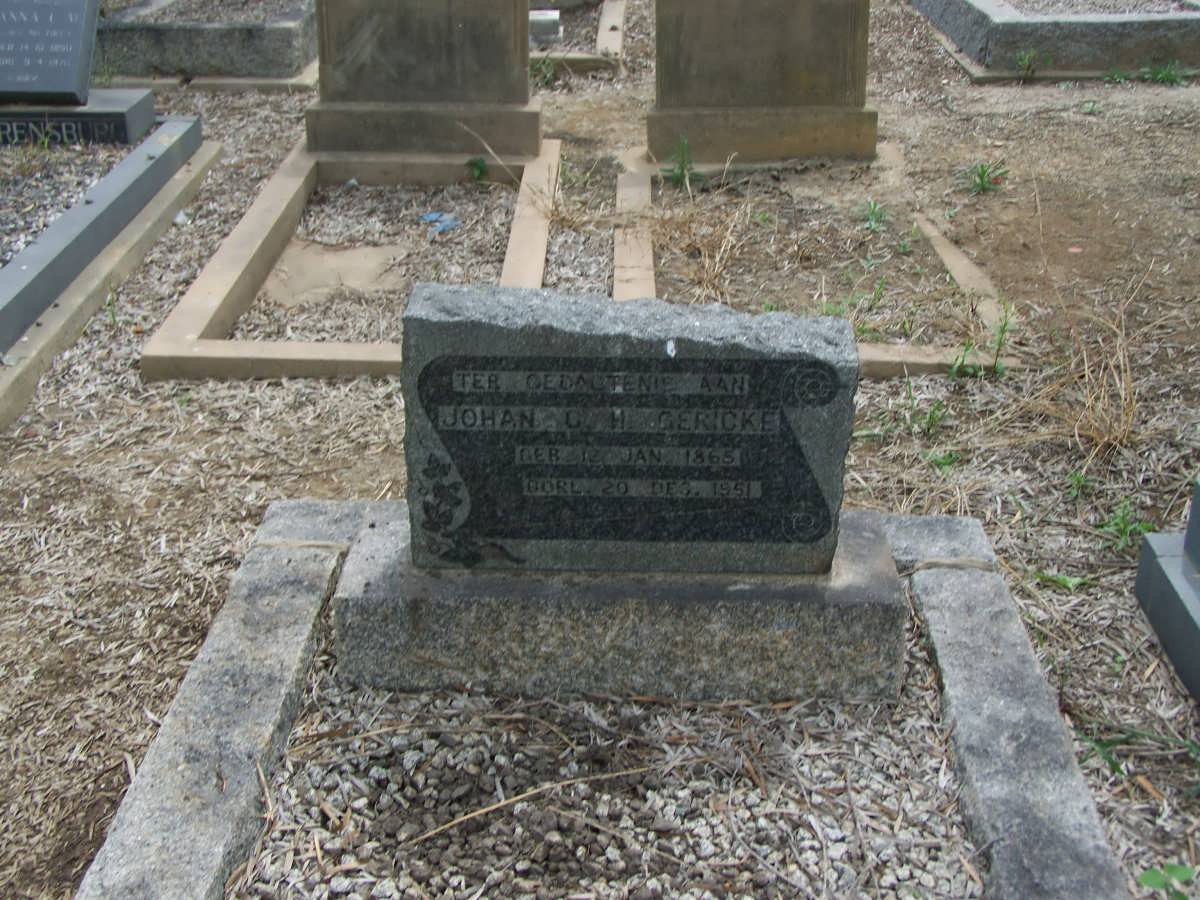 GERICKE Johan G.H. 1865-1951