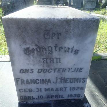 HEUNIS Francina J. 1926-1930