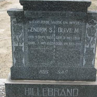 HILLEBRAND Hendrik S. 1888-1959 &amp; Olive M. 1888-1955
