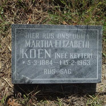 KOEN Martha Elizabeth nee KEYTER 1884-1963