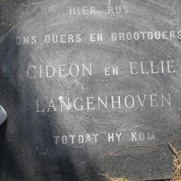 LANGENHOVEN Gideon Daniel 1889-1946 & Elsje Dorothea nee BARNARD 1895-1969