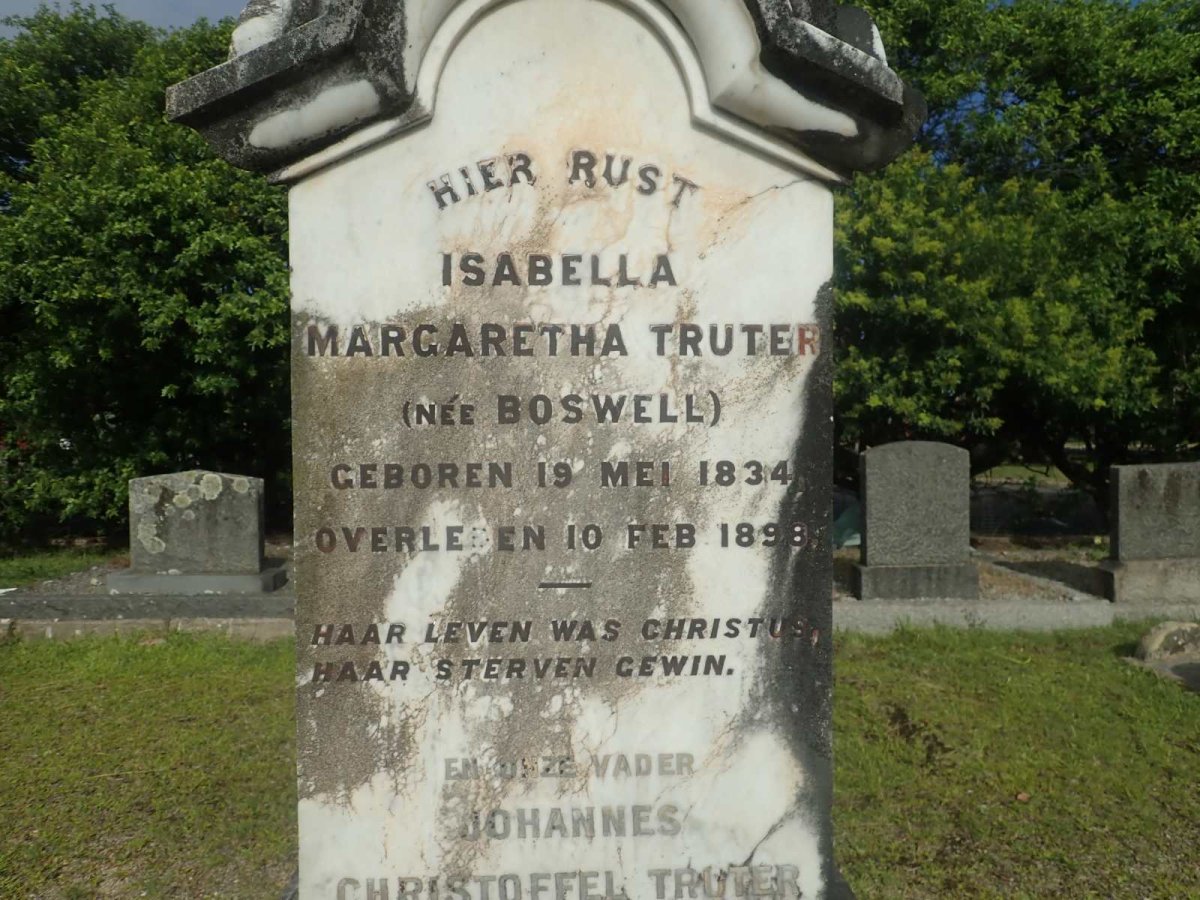 TRUTER Johannes Christoffel 1832-1915 &amp; Isabella Margaretha BOSWELL 1834-1898 _1