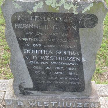 WESTHUIZEN Doritha Sophia, v.d. nee VON MOLLENDORFF 1894-1947