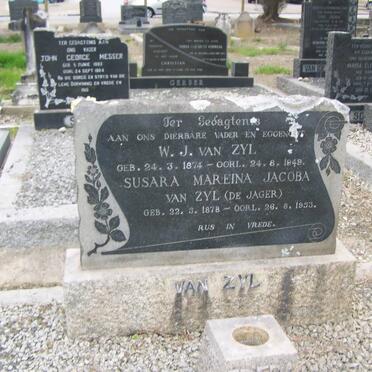 ZYL W.J., van 1874-1949 &amp; Susara Mareina Jacoba DE JAGER 1878-1953