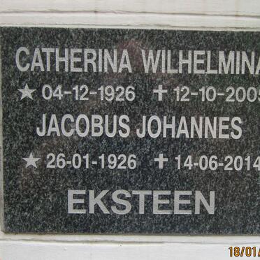 EKSTEEN Jacobus Johannes 1926-2014 &amp; Catherina Wilhelmina 1926-2005
