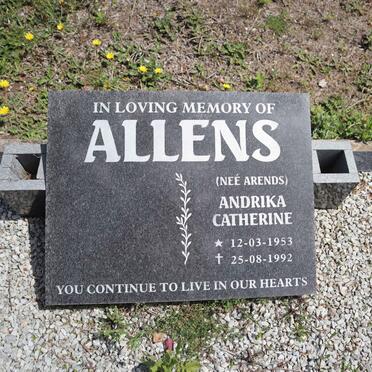 ALLENS Andrika Catherine 1953-1992