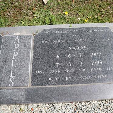 APPELS Sarah 1902-1994