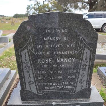 DREYER Rose Nancy nee VOLKWYN 1909-1979