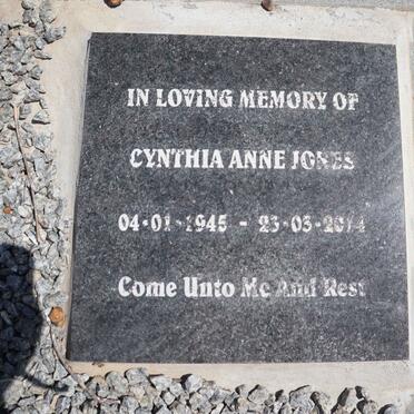 JONES Cynthia Anne 1945-2014