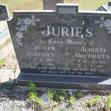 JURIES Joseph Johannes 1924-1991 & Augusta Oosthuizen 1928-1992