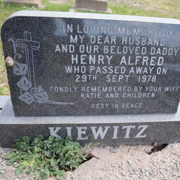 KIEWITZ Henry Alfred -1978