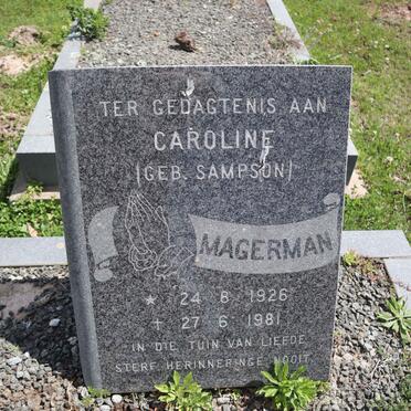 MAGERMAN Caroline nee SAMPSON 1926-1981