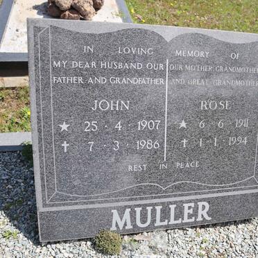 MULLER John 1907-1986 & Rose 1911-1994