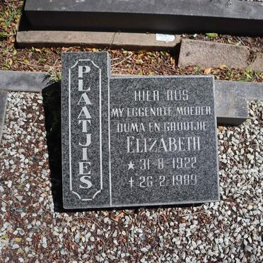 PLAATJIES Elizabeth 1922-1989