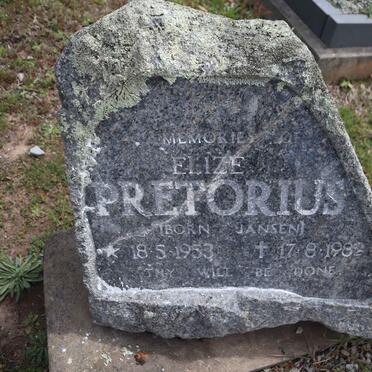 PRETORIUS Elize nee JANSEN 1953-1982