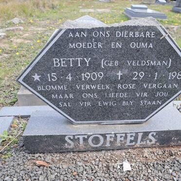 STOFFELS Betty nee VELDSMAN 1909-1989