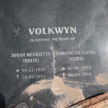 VOLKWYN Dinah Henrietta 1935-2015 :: VOLKWYN Coronetia Elvira 1953-2016