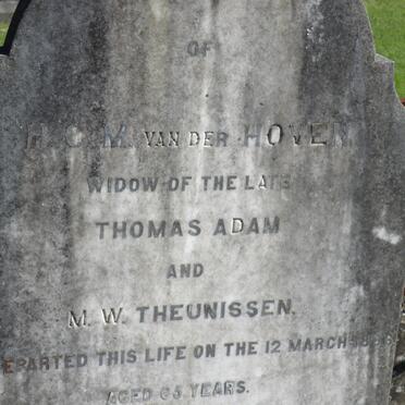 THEUNISSEN H.C.M. nee VAN DER HOVEN -1886