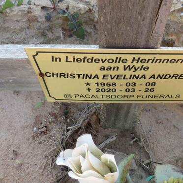 ANDREWS Christina Evelina 1958-2020