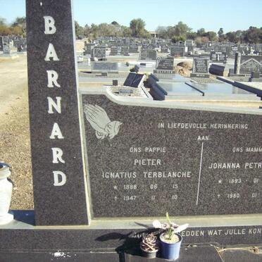BARNARD Pieter Ignatius Terblanche 1888-1947 &amp; Johanna Petronella 1893-1980 