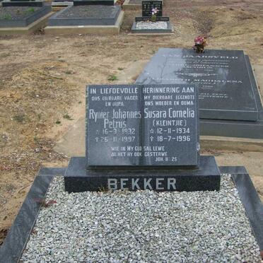 BEKKER Rynier Johannes Petrus 1932-1997 &amp; Susara Cornelia 1934-1996