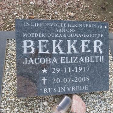 BEKKER Jacoba Elizabeth 1917-2005
