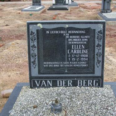 BERG Ellen Caroline, van der 1908-1994