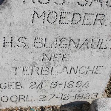 BLIGNAULT H.S. nee TERBLANCHE 1894-1923