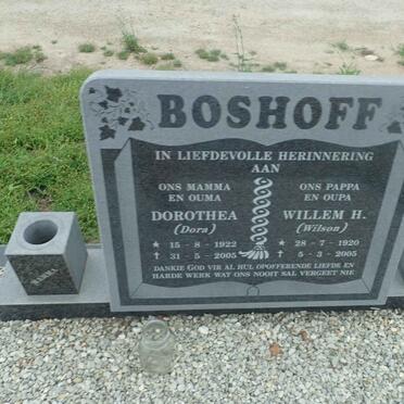 BOSHOFF Willem H. 1920-2005 & Dorothea 1922-2005