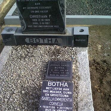BOTHA Christiaan P. 1928-1967 :: BOTHA Johan Sarel 1961-2006 :: BOTHA Isabella Emmerentia Cornelia 1934-2011
