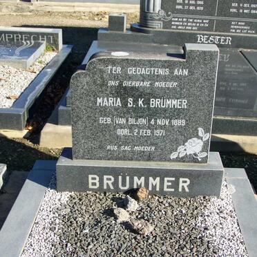 BRÜMMER Maria S.K. nee VAN BILJON 1889-1971