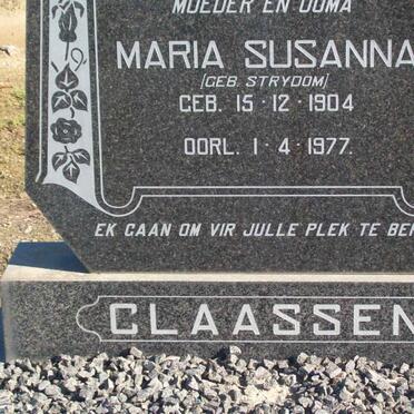 CLAASSEN Maria Susanna nee STRYDOM 1904-1977