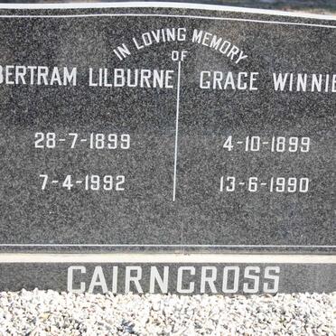CAIRNCROSS Bertram Lilburne 1899-1992 &amp; Grace Winnie 1899-1990