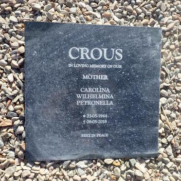 CROUS Carolina Wilhelmina Petronella 1944-2018