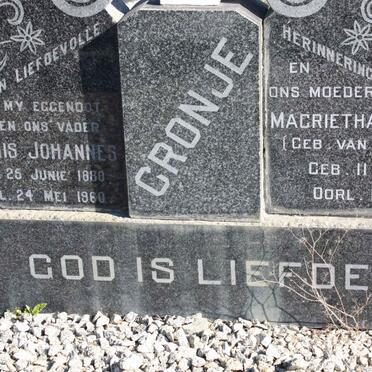 CRONJE Theunis Johannes 1880-1960 &amp; Magrietha J.J.M. VAN NIEKERK 1883-1968