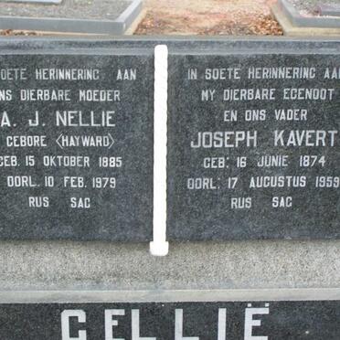 CELLIE Joseph Kavert 1874-1959 &amp; A. J. Nellie HAYWARD 1885-1979