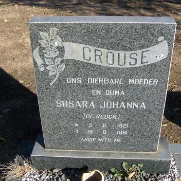 CROUSE Susara Johanna nee DE REUCK 1921-1981