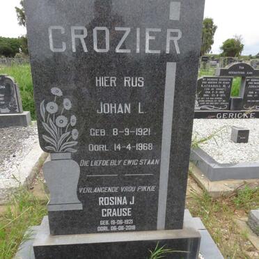 CROZIER Johan L. 1921-1968 &amp; Rosina J. CRAUSE 1921-2018