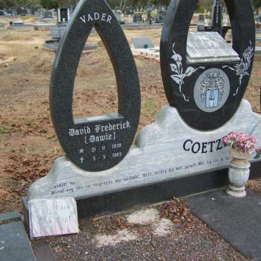 COETZEE David Frederick 1938-1983 &amp; Madeliene Daphne DUFFIELD 1941-1998