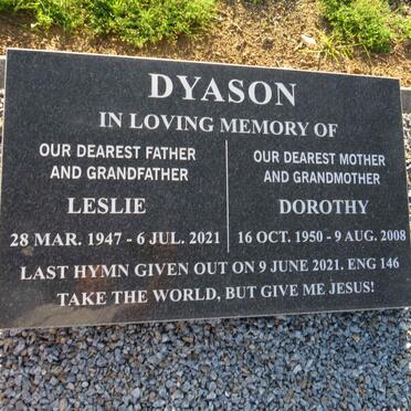 DYASON Leslie 1947-2021 & Dorothy 1950-2008