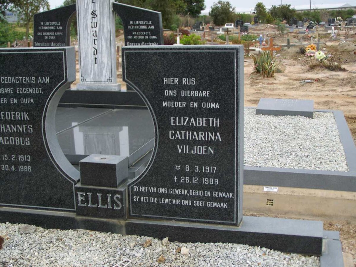 ELLIS Frederik Johannes Jacobus 1913-1986 &amp; Elizabeth Catharina Viljoen 1917-1989