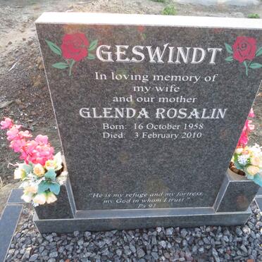 GESWINDT Glenda Rosalin 1958-2010