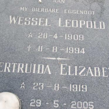 GERICKE Wessel Leopold 1909-1994 &amp; Gertruida Elizabeth 1919-2005