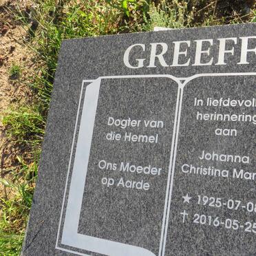 GREEFF Johanna Christina Maria 1925-2016